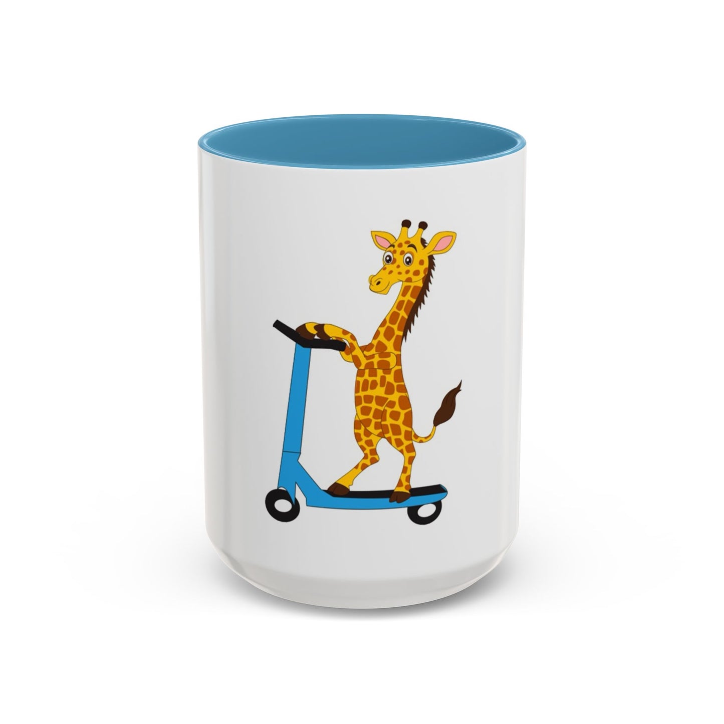 Giraffe Scooter Coffee Mug — "Hello my name is JJ" Peaceful Vibes (11/15oz)