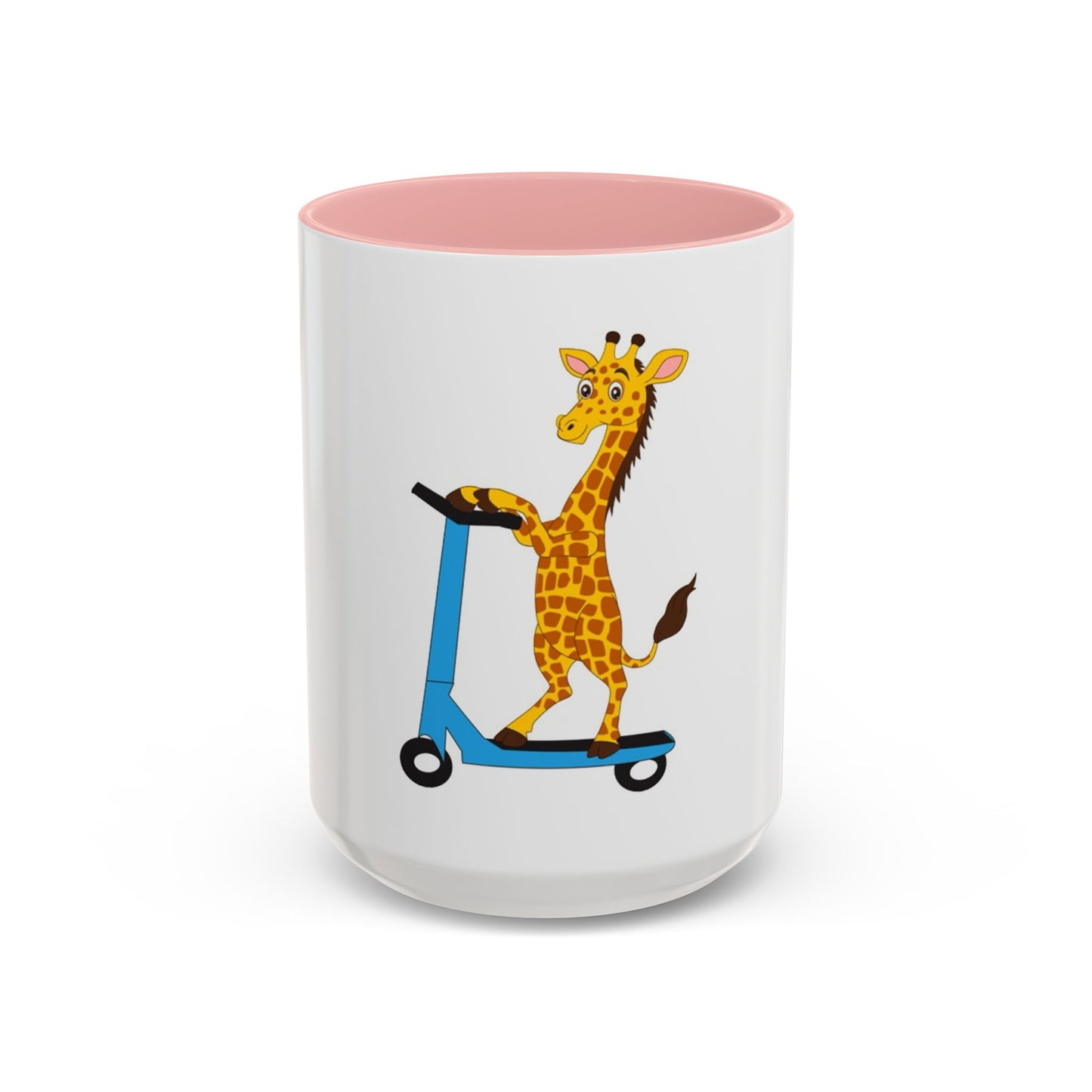 Giraffe Scooter Coffee Mug — "Hello my name is JJ" Peaceful Vibes (11/15oz)