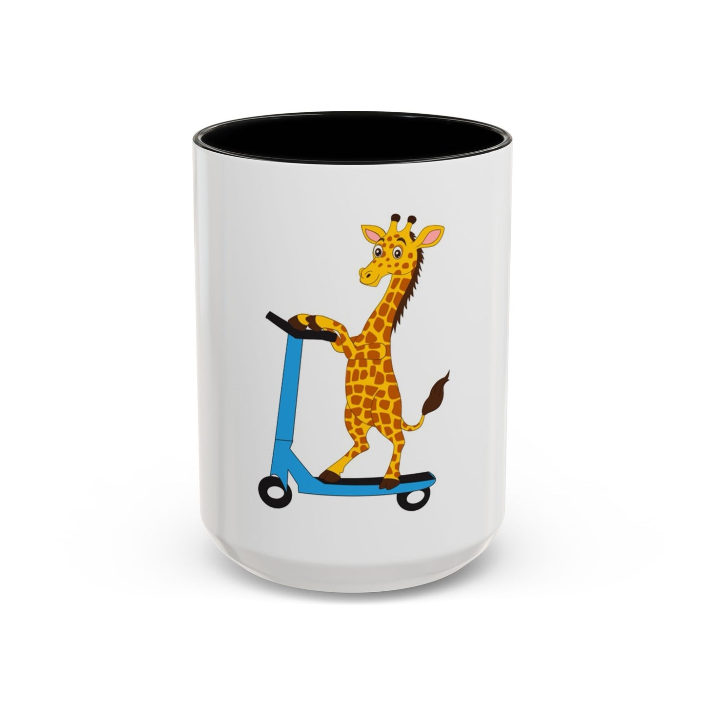 Giraffe Scooter Coffee Mug — "Hello my name is JJ" Peaceful Vibes (11/15oz)
