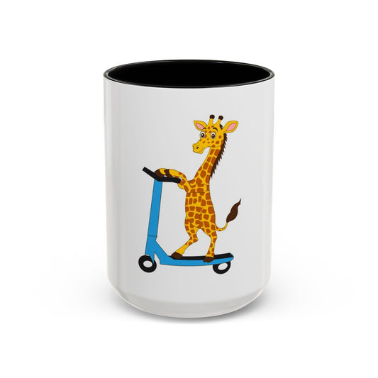 Giraffe Scooter Coffee Mug — "Hello my name is JJ" Peaceful Vibes (11/15oz)