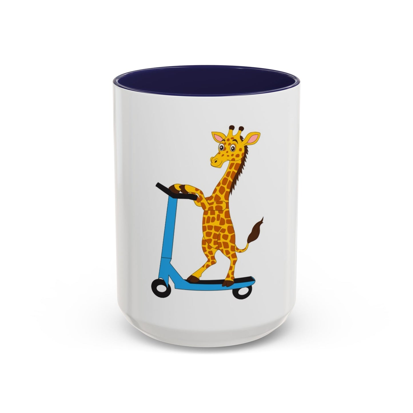 Giraffe Scooter Coffee Mug — "Hello my name is JJ" Peaceful Vibes (11/15oz)
